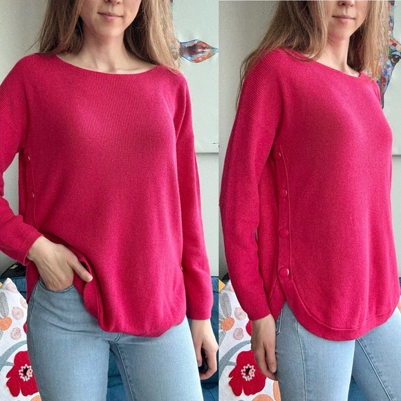 Sezane Sweaters - Sezane Merino Wool Cotton Pink Crewneck Long Sleeve Sweater M